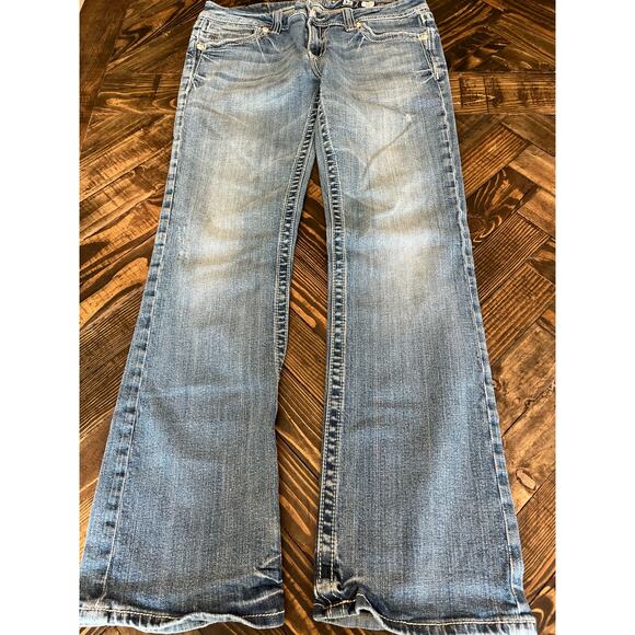 Miss Me Denim - Miss Me Boot Cut Women’s 32 Blue Denim Jeans Country Bedazzled Embellished Cross